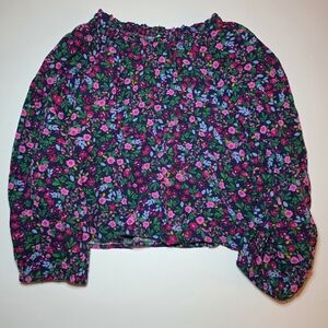 Crewcuts Factory Girls' floral bow-neck top Sz 4-5